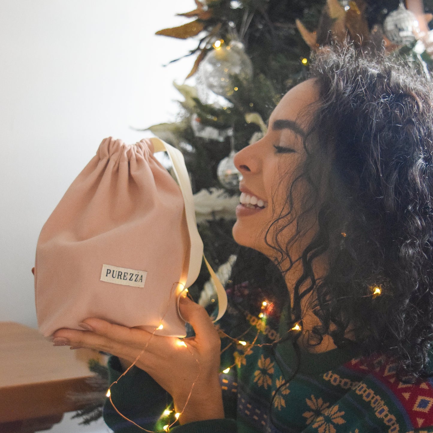 Bolsa Tela Regalos Rosada